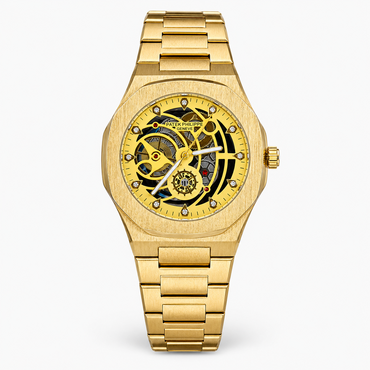 All Gold Skeleton Chain Strap PP watch