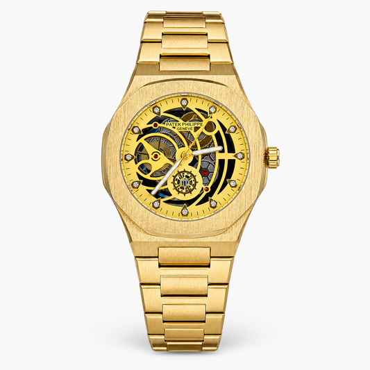 All Gold Skeleton Chain Strap PP watch