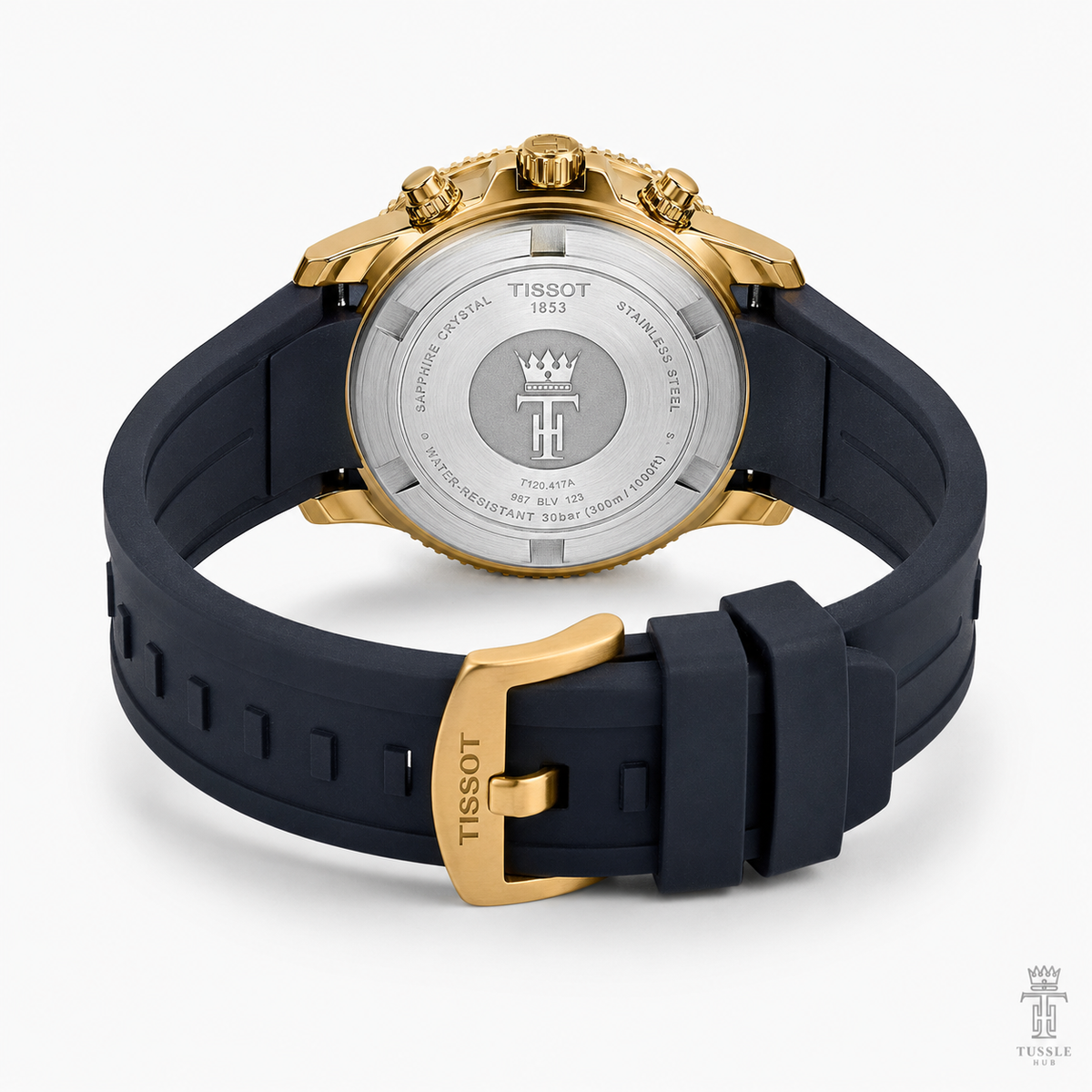 Black Rose Gold Sapphire Tissot Sea Star Chronograph Watch