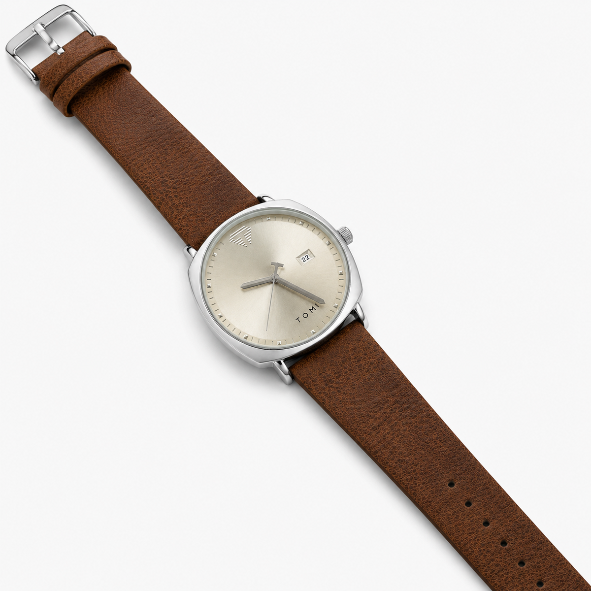 Tomi Brown Grey Sleek Dial Watch