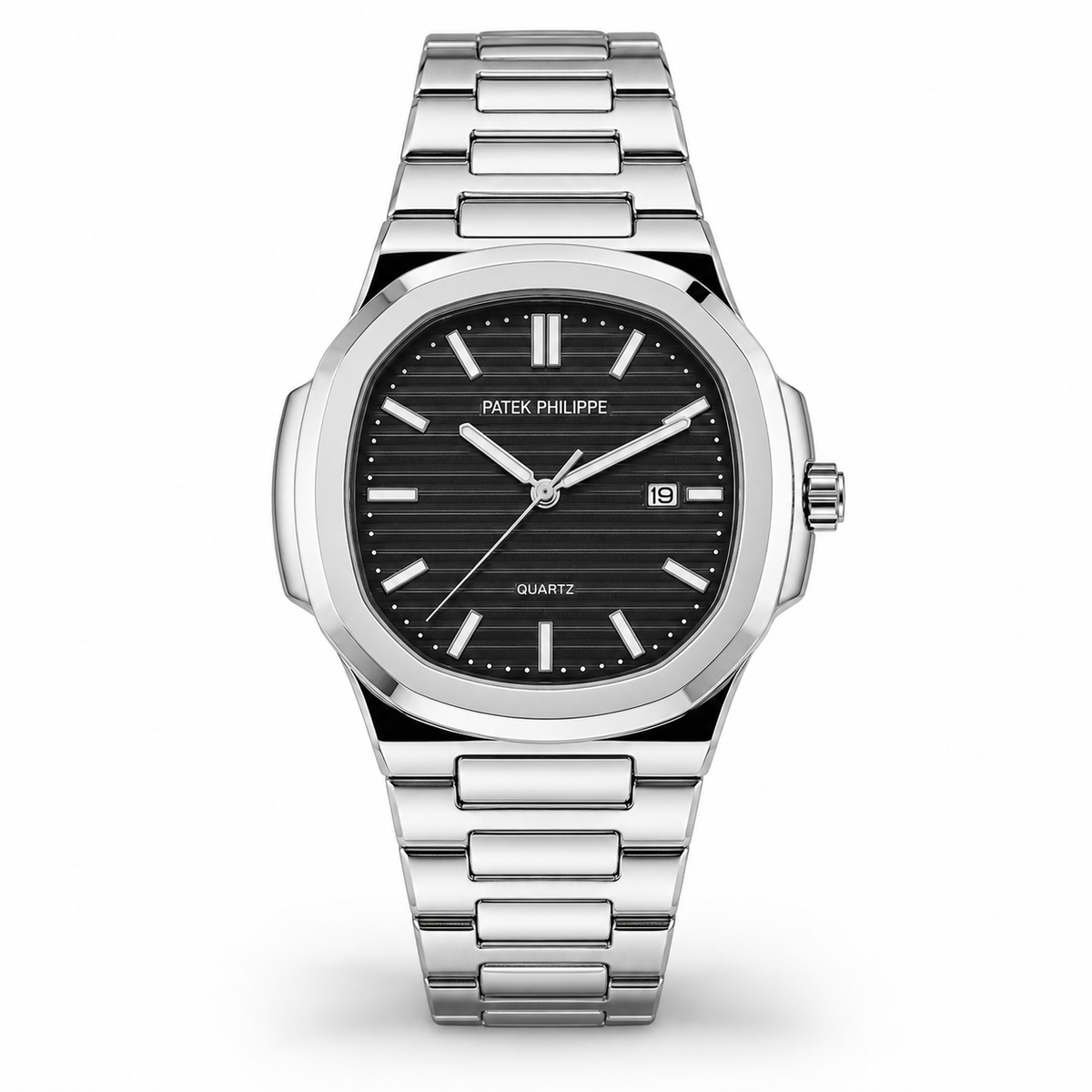 Silver Black Nautilus Premium Watch
