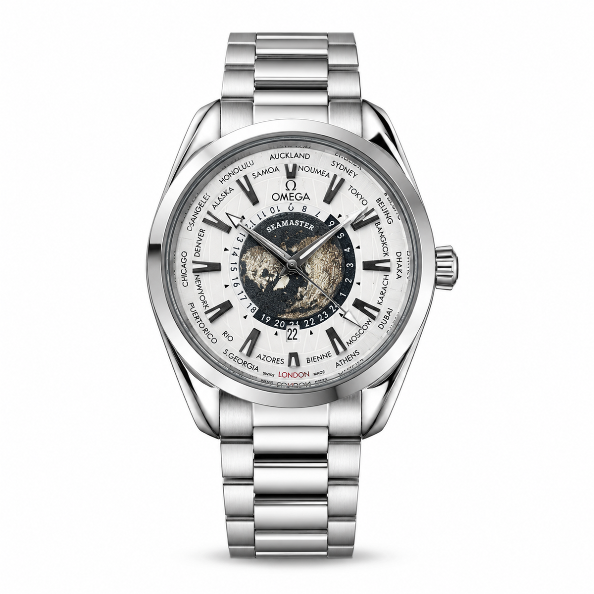 Silver White Earth Face Aqua Terra Watch