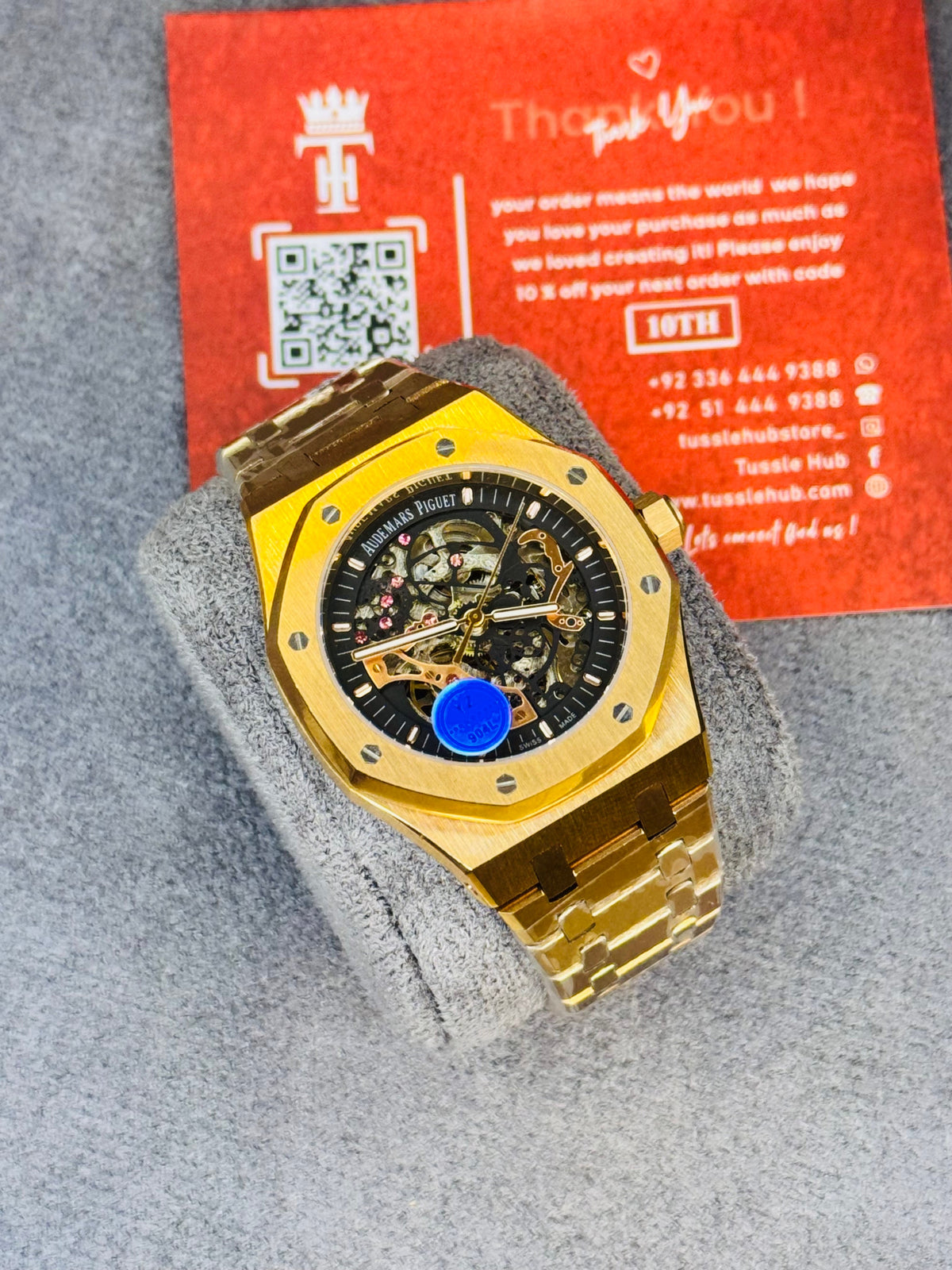 Copper Black Automatic Skeleton Dial Super Clone Watch