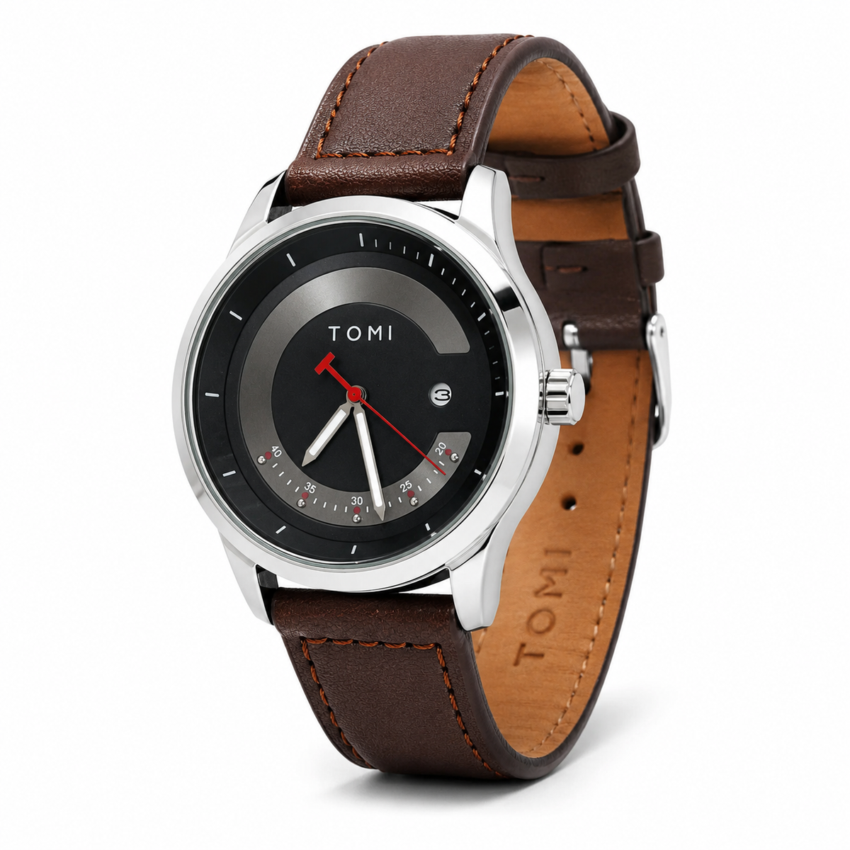 Tomi Coffee Silver Royal Dial Watch
