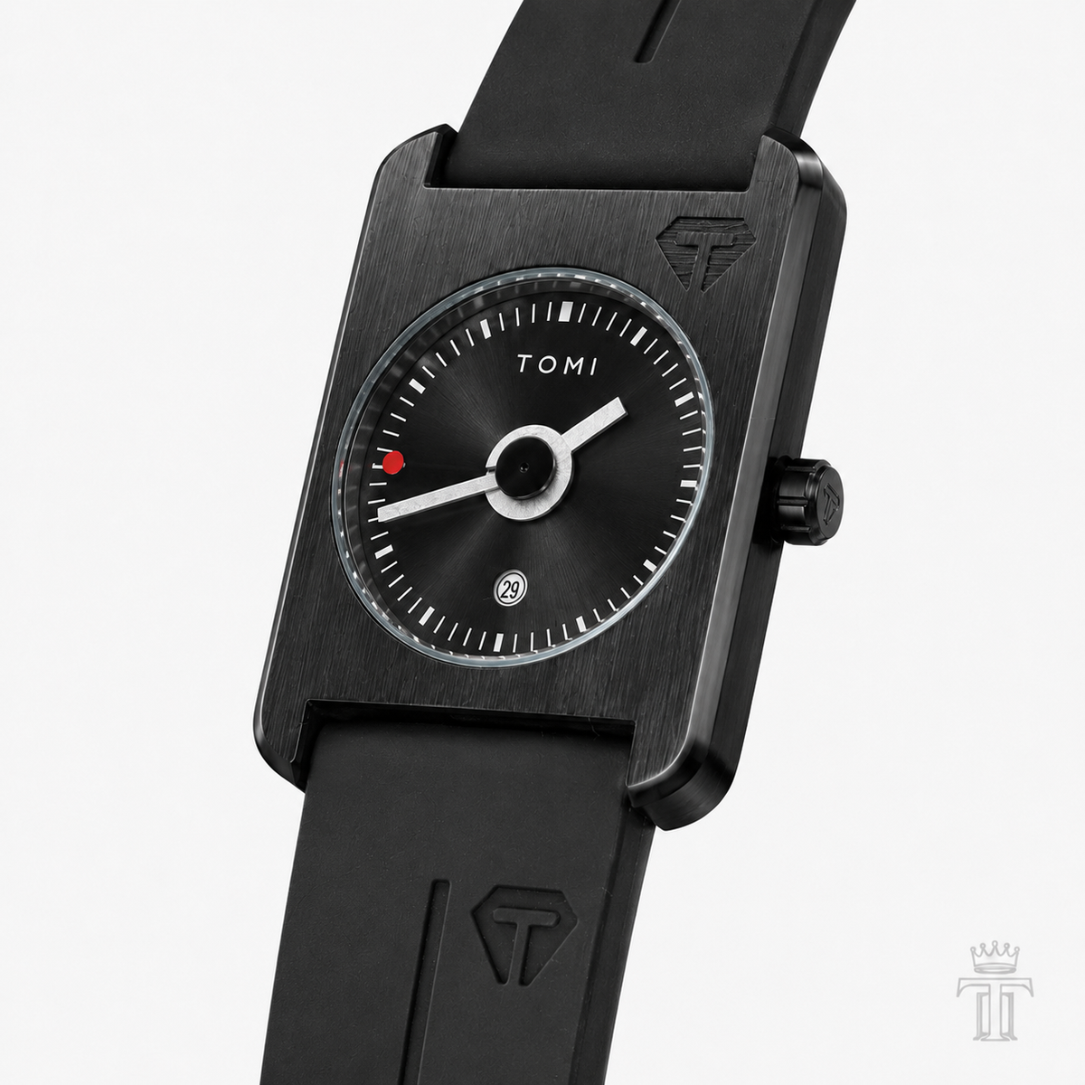 Tomi All Black Tank Magnetic Strap Watch