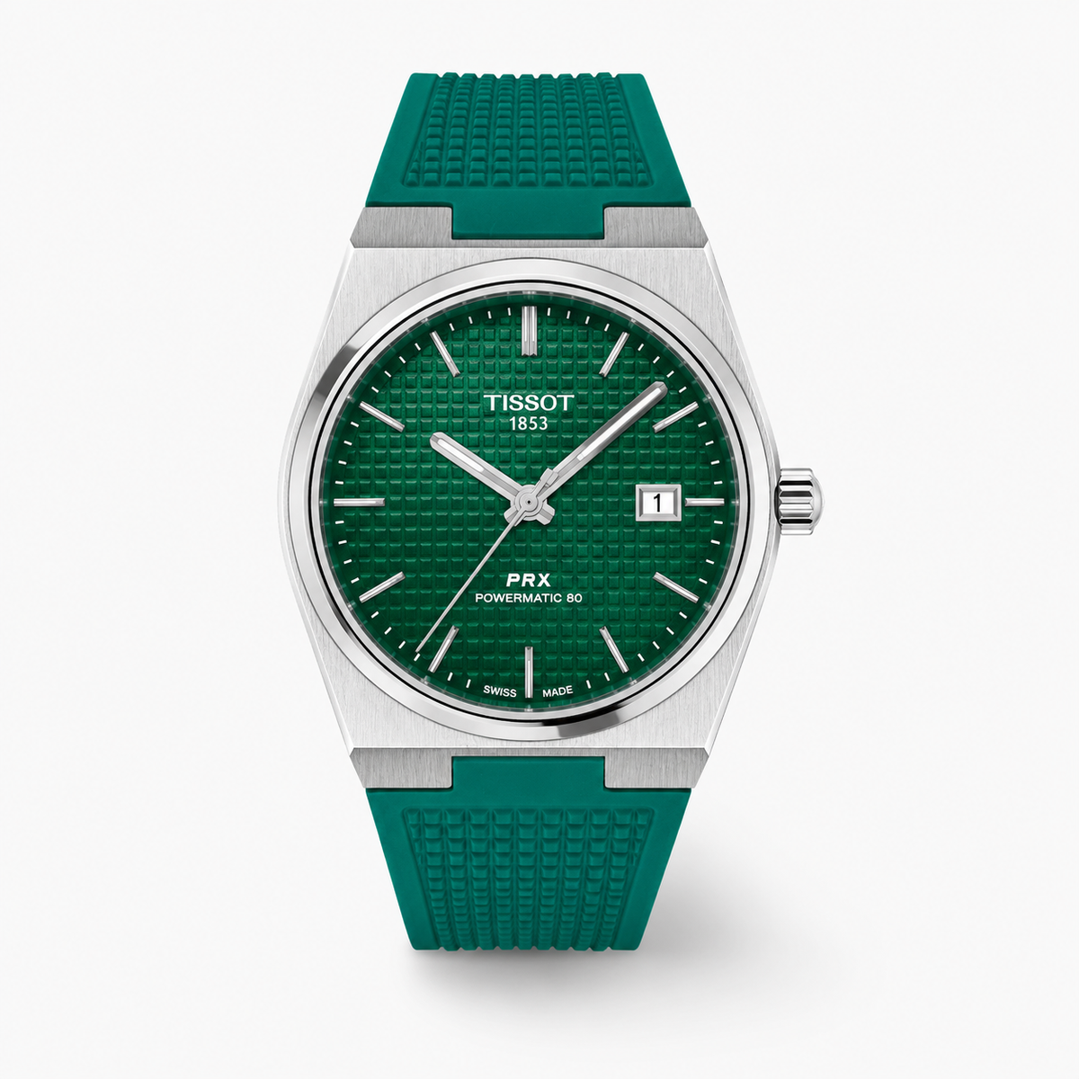 Green Silver PRX Silicon Strap Watch