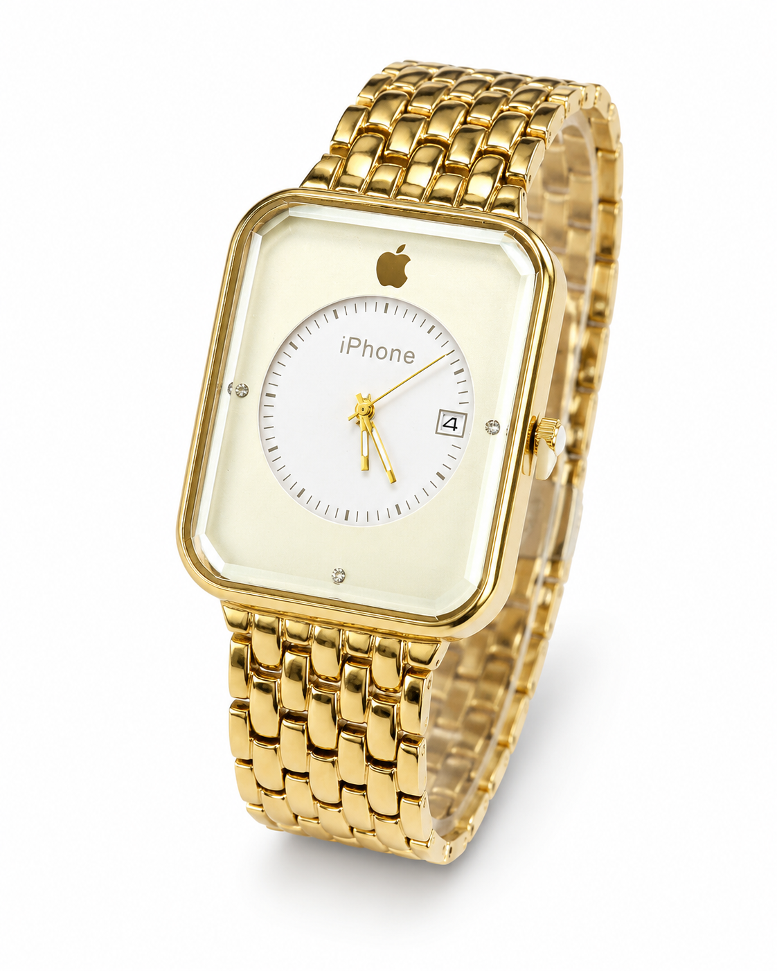 Gold White Apple Seamer Platinum Watch