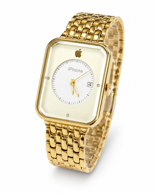 Gold White Apple Seamer Platinum Watch