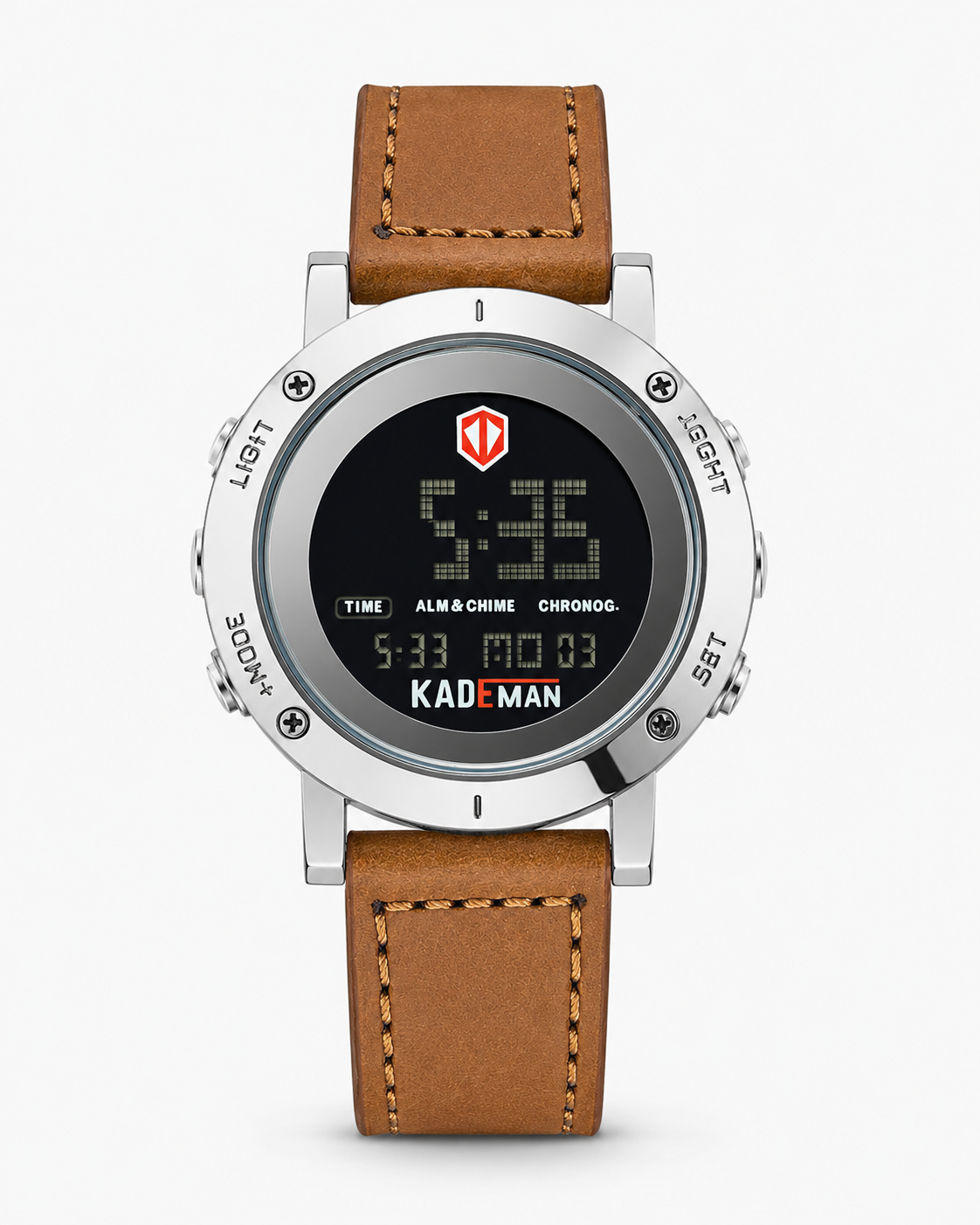 Kademan Brown Silver Digital Watch