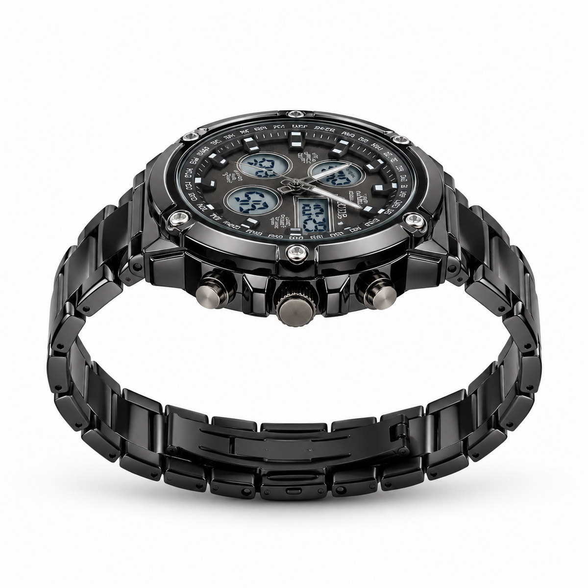 Black Metal Digital Analogue Tokdis Watch