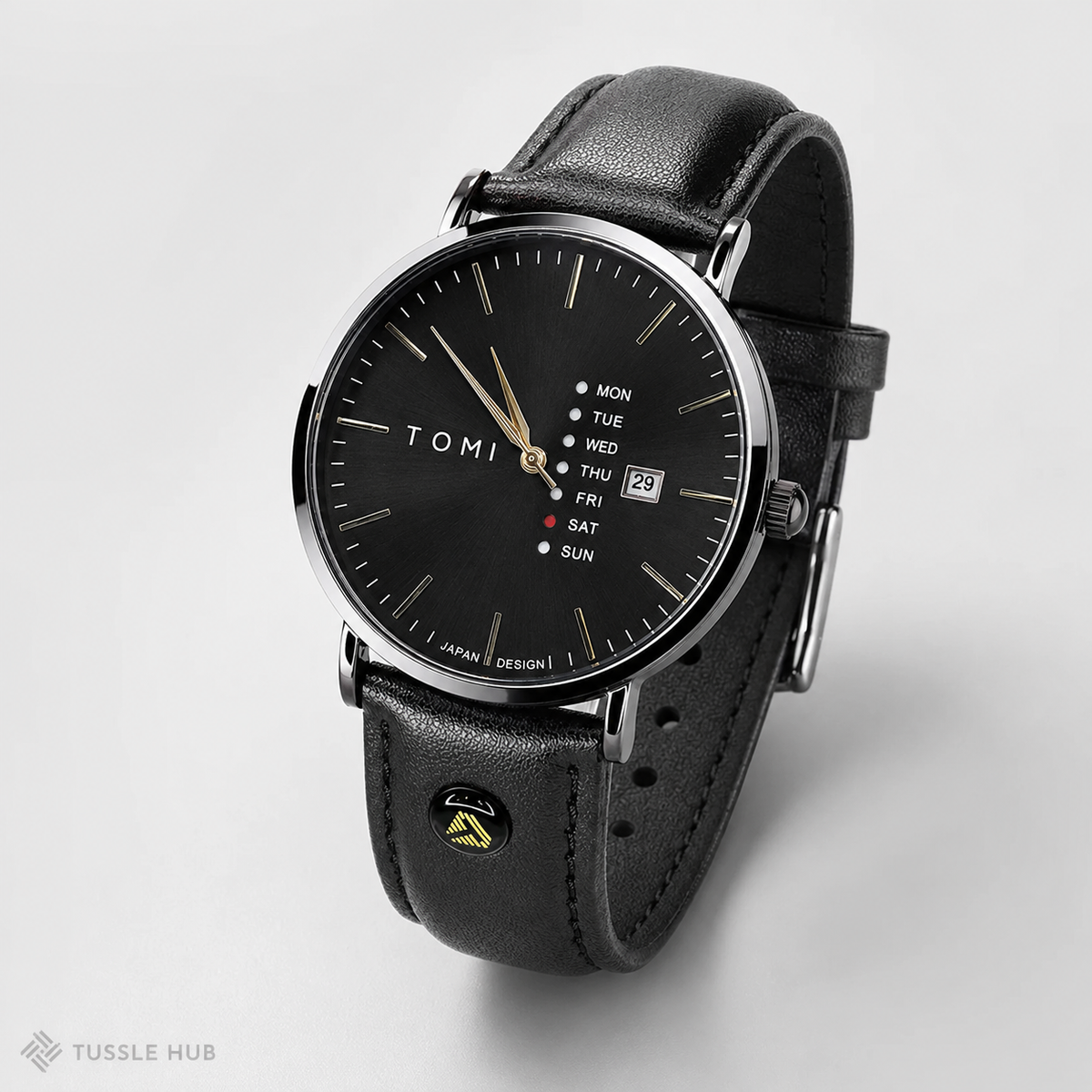 Tomi Mentor All Black Day Date Watch