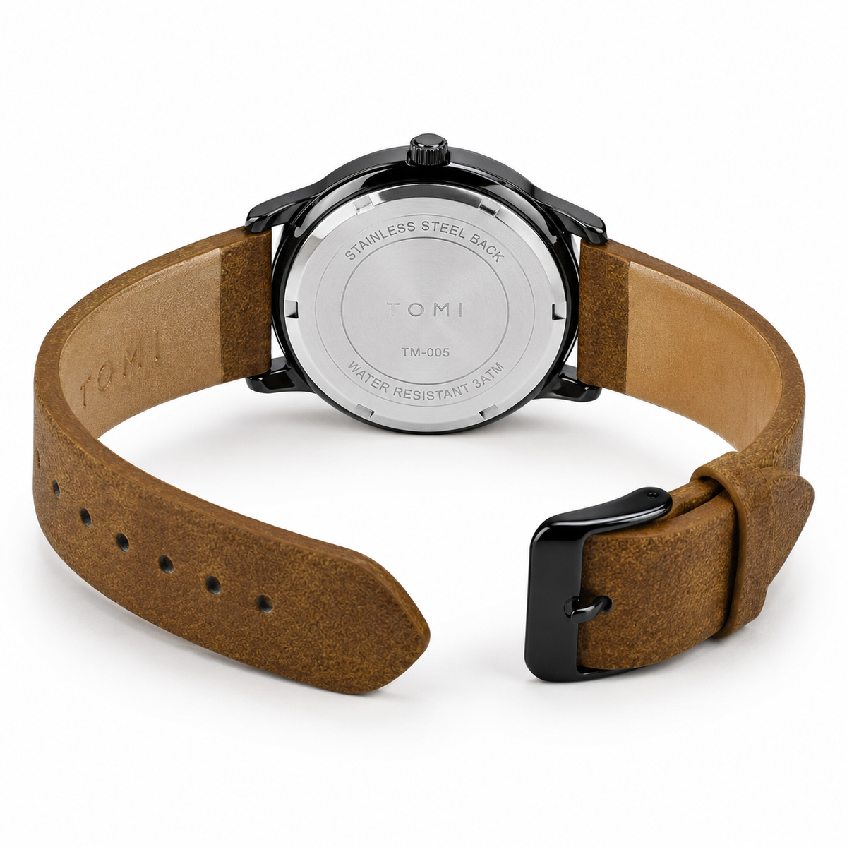 Tomi Brown Black Sleek Dial Watch