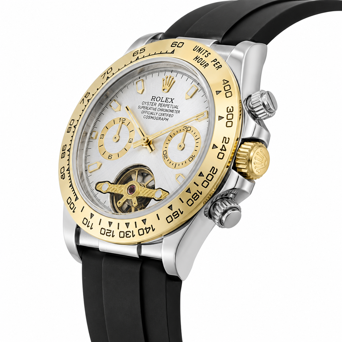 Skeleton Daytona Silver Gold Watch