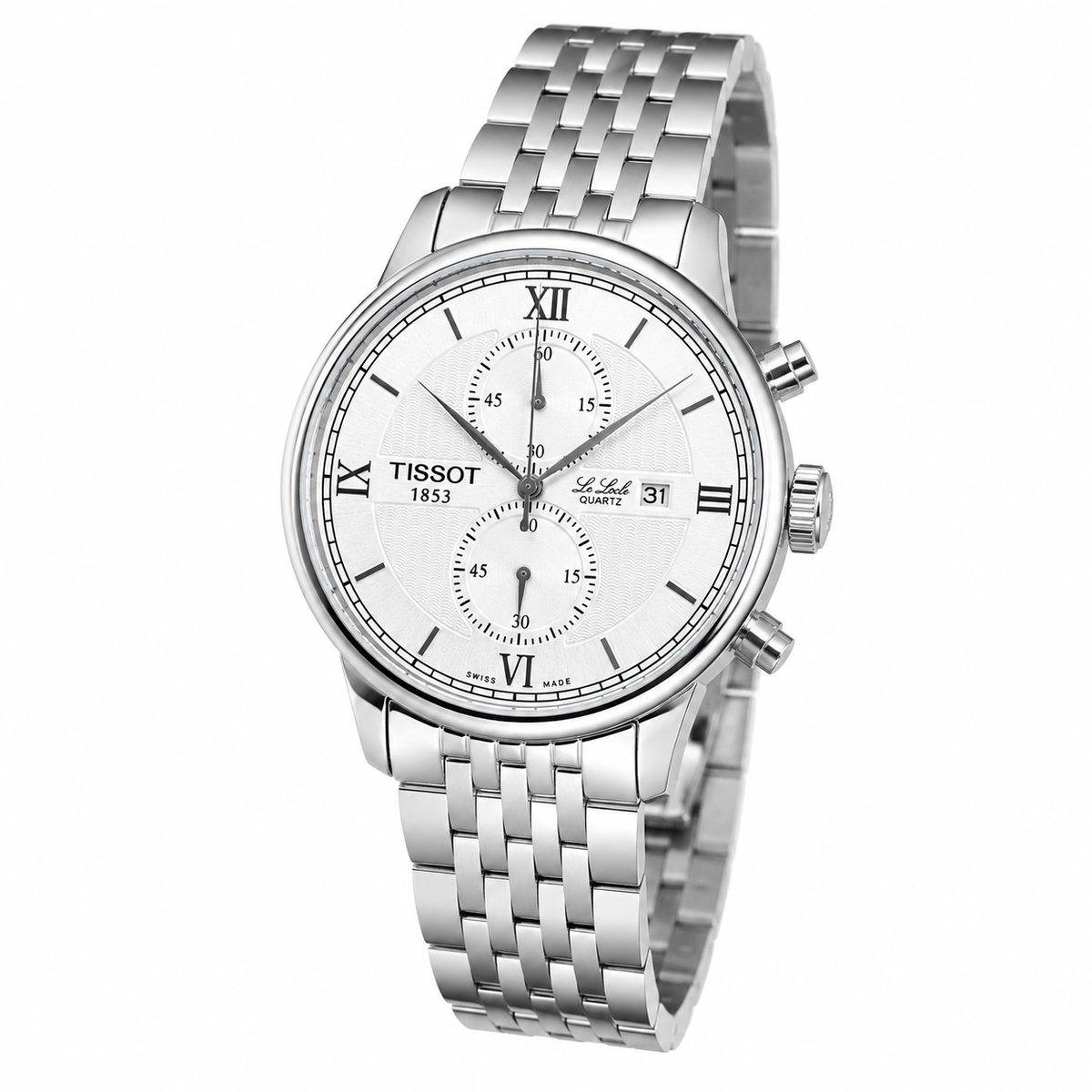 Le Lode Silver Chain Chronograph Dial Tissot Watch