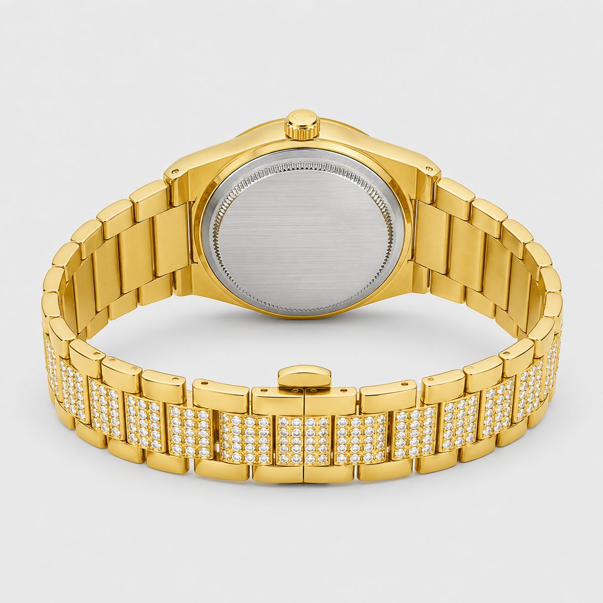 Gold White Iced Date just Watch