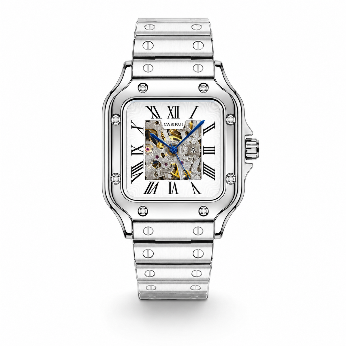 Silver Chain Tank Automatic Watch