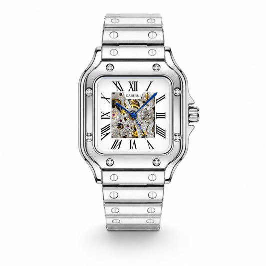 Silver Chain Tank Automatic Watch