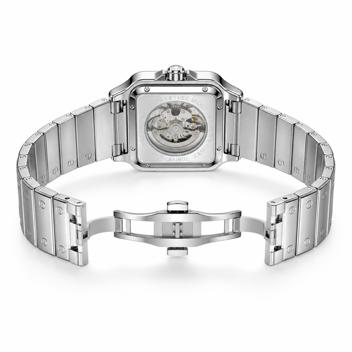 Silver Chain Tank Automatic Watch