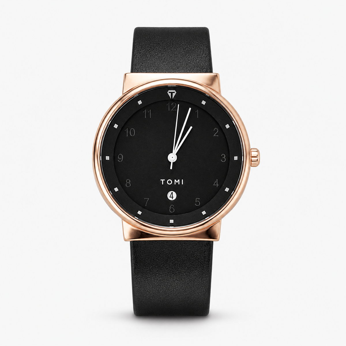 Tomi Black Rose Gold Elegance Dial Watch