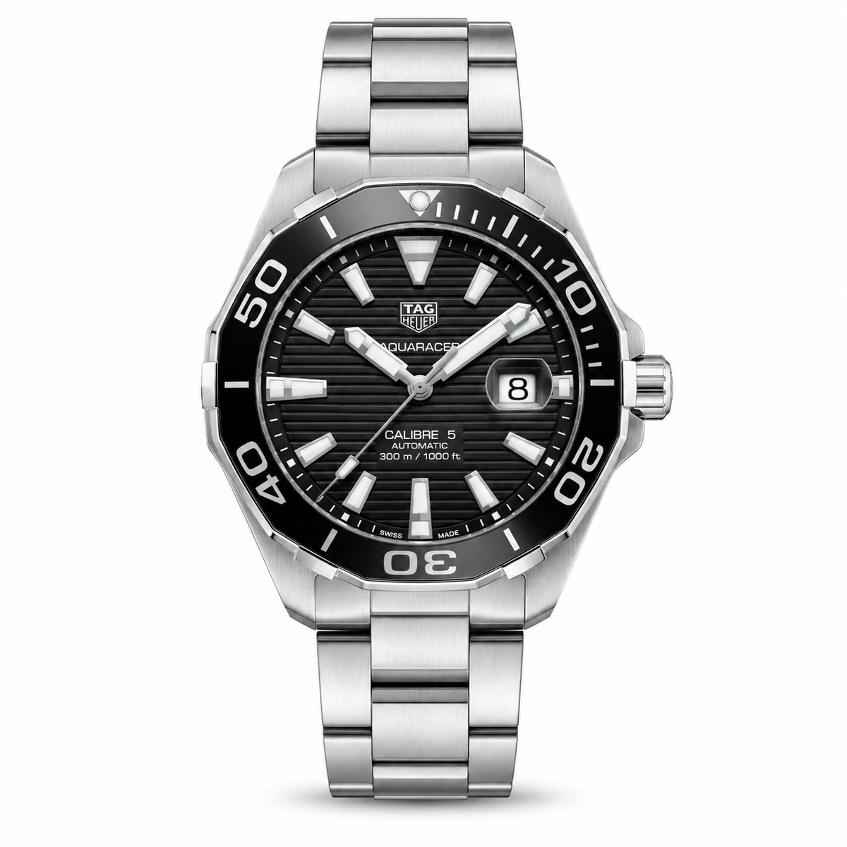 Tag Heur Aquaracer Silver Black Quartz Watch