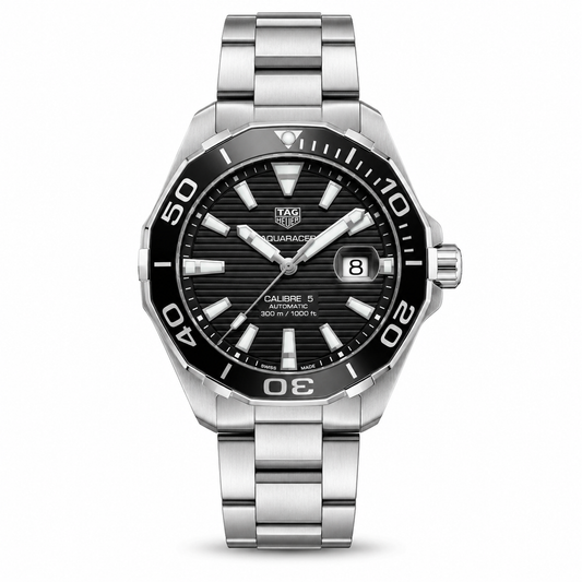 Tag Heur Aquaracer Silver Black Quartz Watch