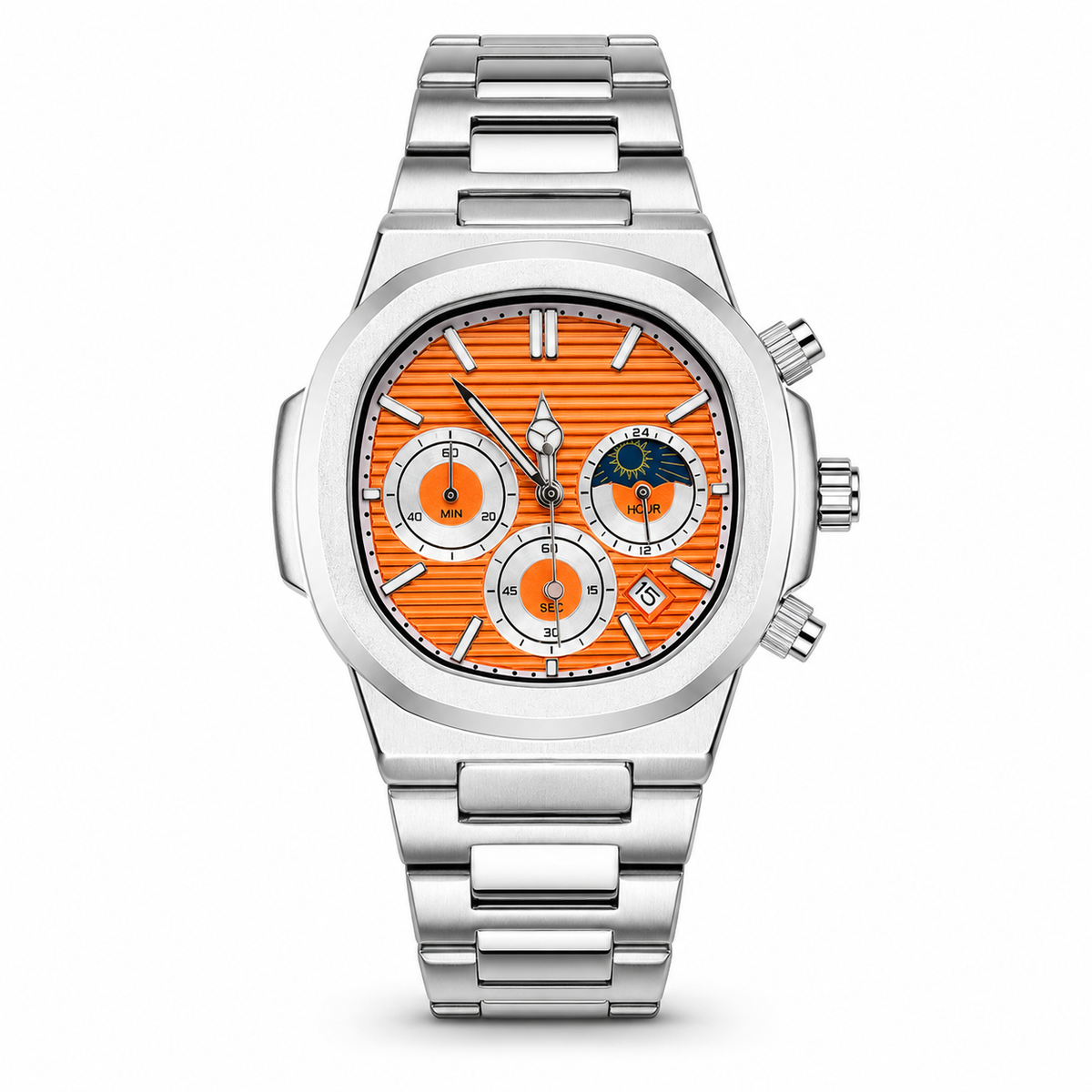 Silver Blue Nautilus Chronograph Watch