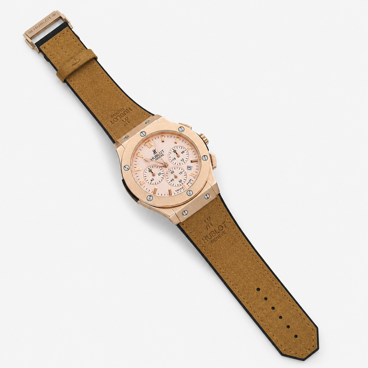 Brown Rose Gold Chronograph Dial Hubl*t Watch