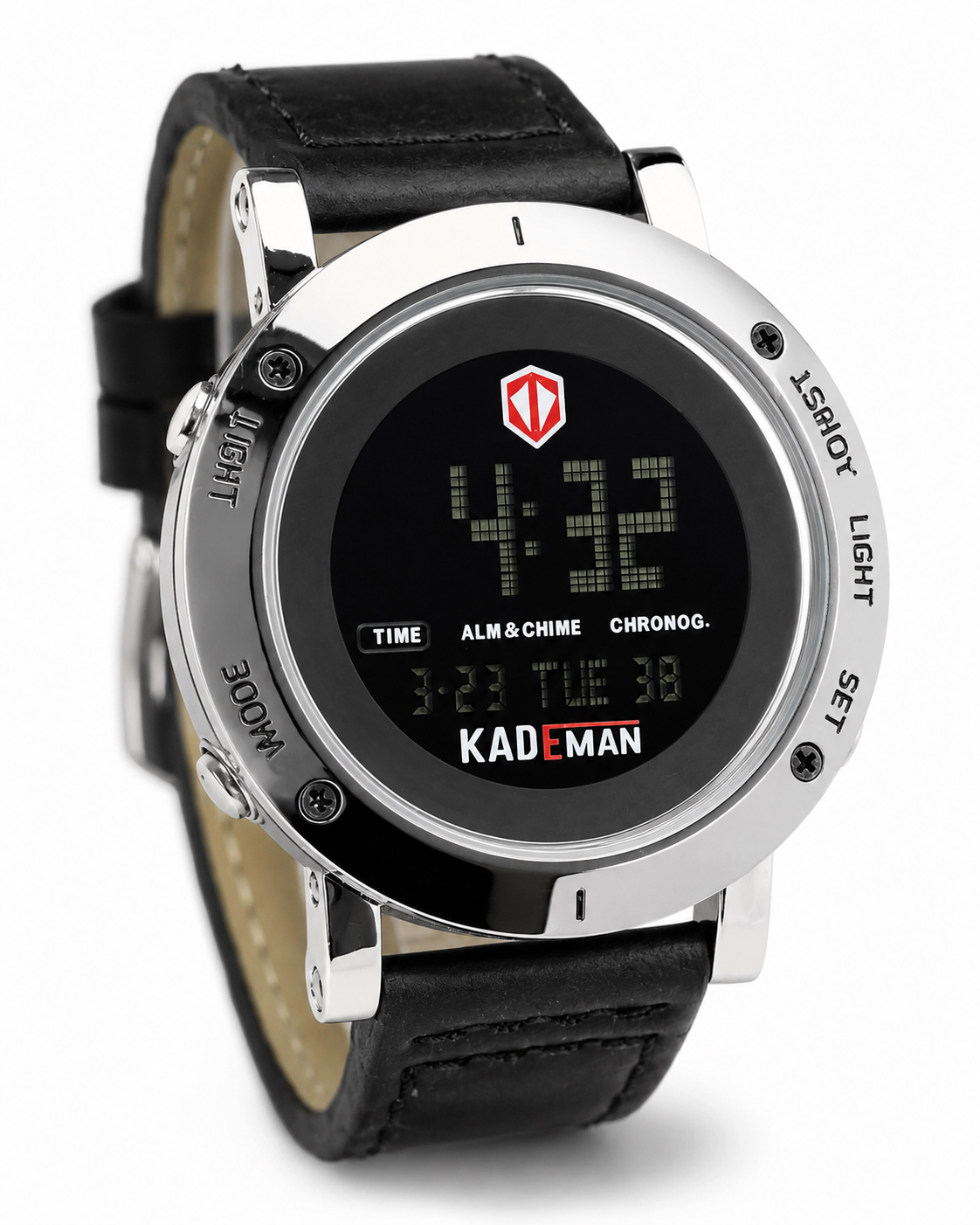 Kademan Black Silver Digital Watch