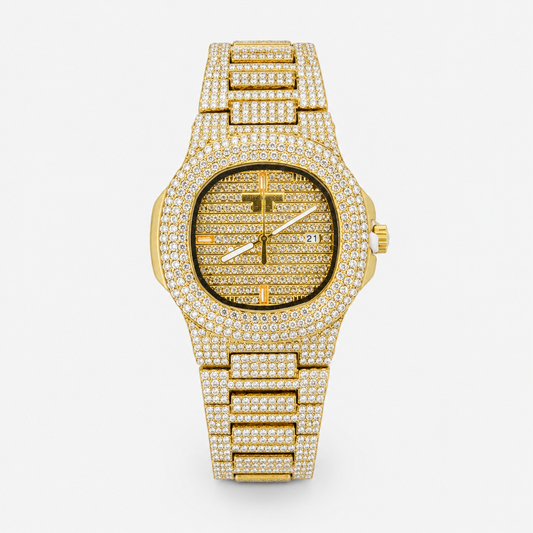 Gold Iced Out PP Branded Premium Watch