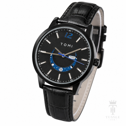 All Black Tomi Crescent Watch