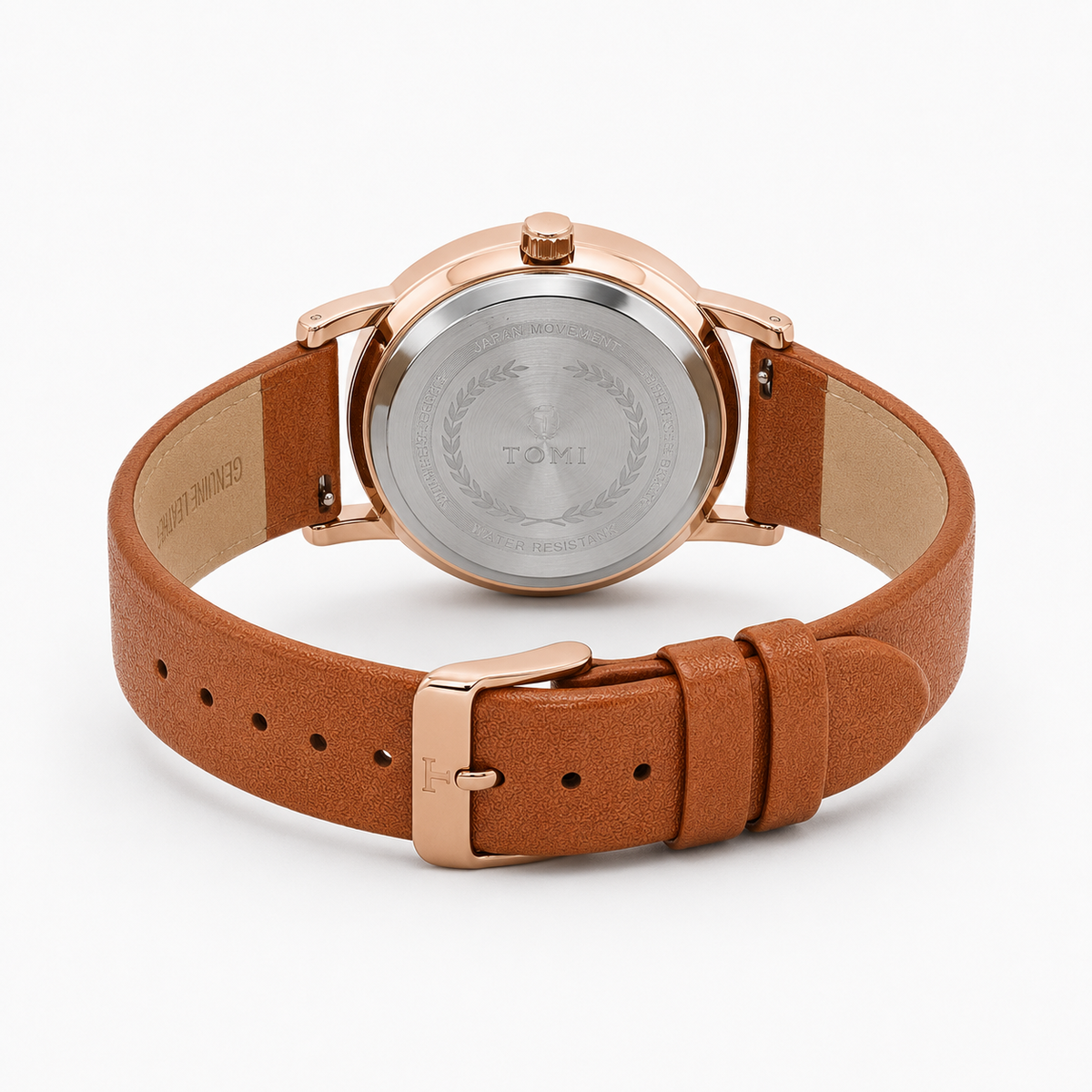 Tomi Brown Gold Hexa Dial Watch