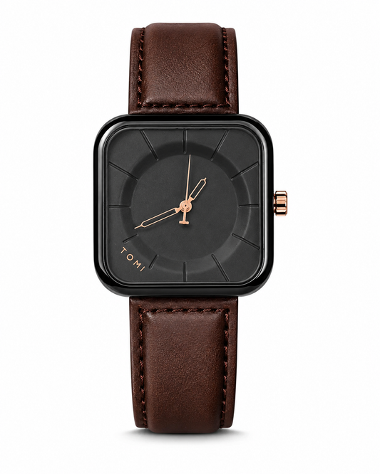 Tomi Coffee Black Square Dial Watch