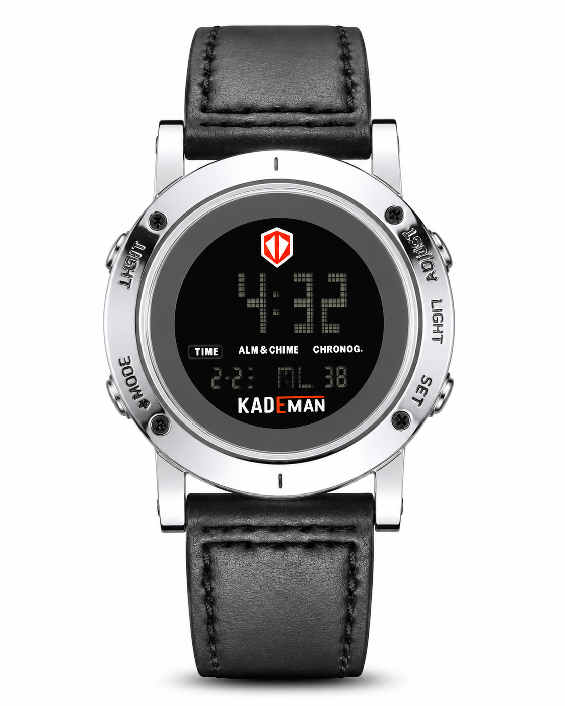 Kademan Black Silver Digital Watch