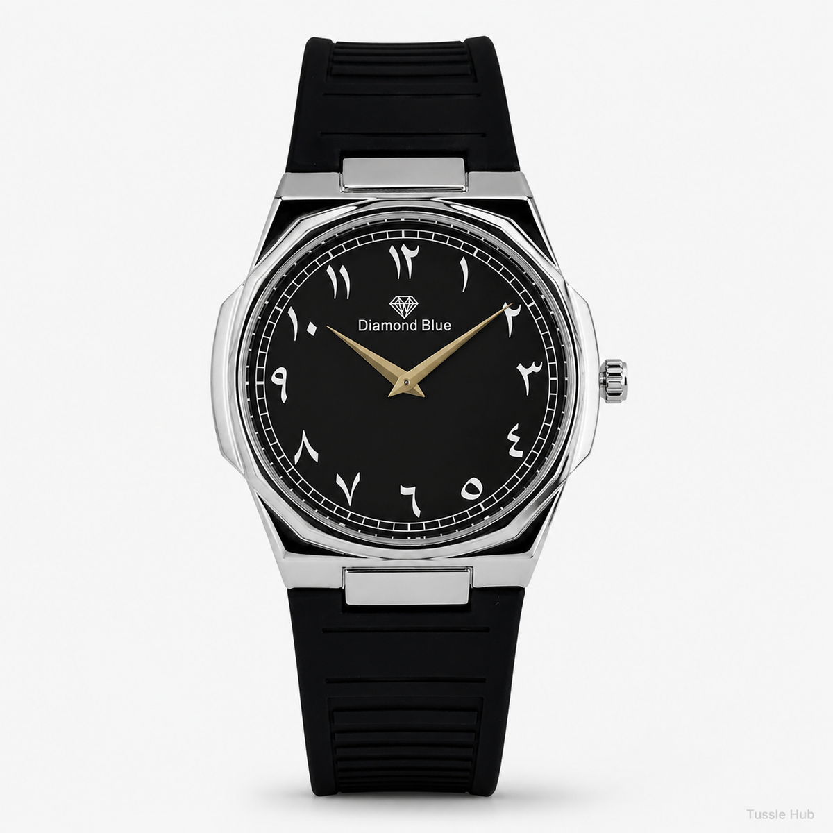 All Black Slim Arabic Magnet Strap Watch