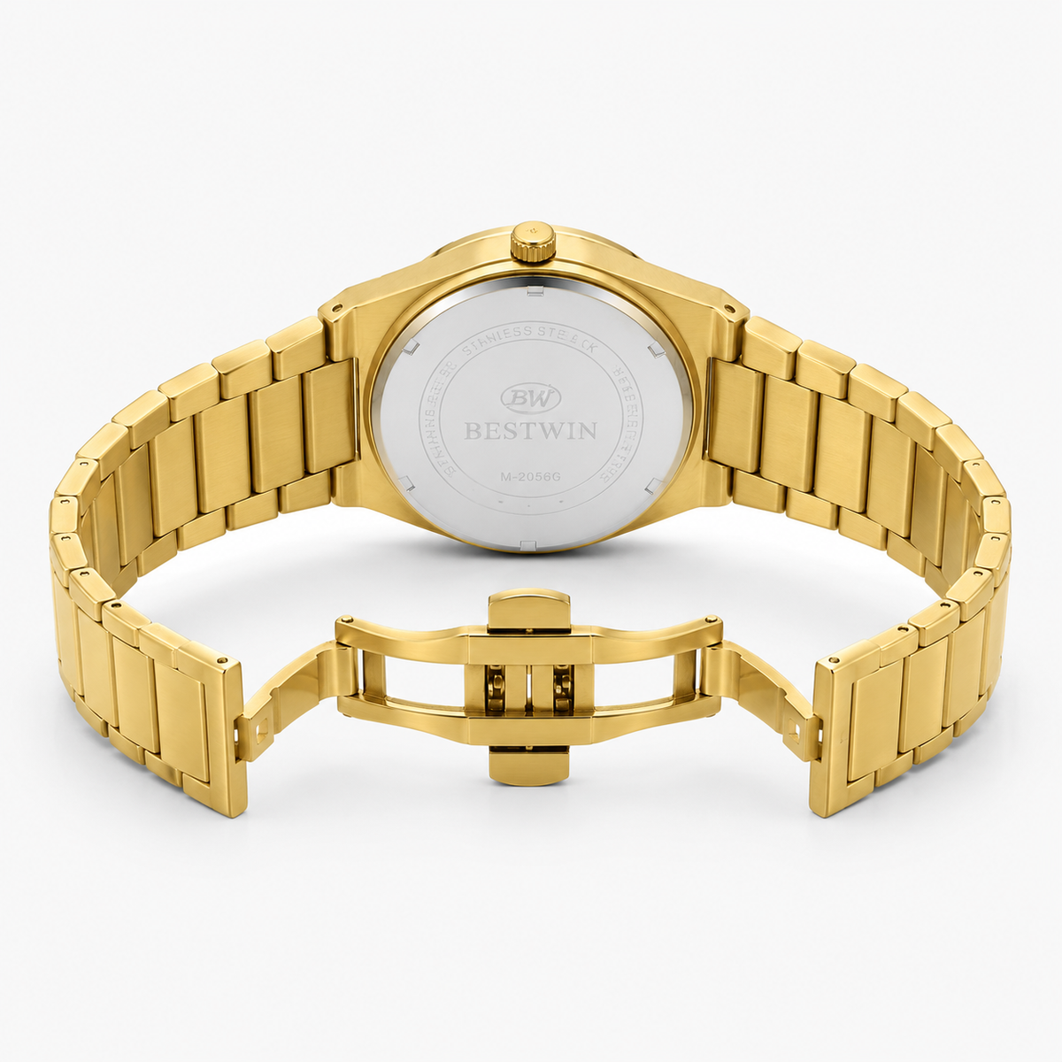 Gold White Dial Bestwin Watch