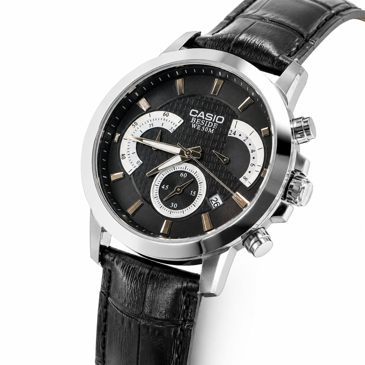 All Black Beside Chronograph Watch