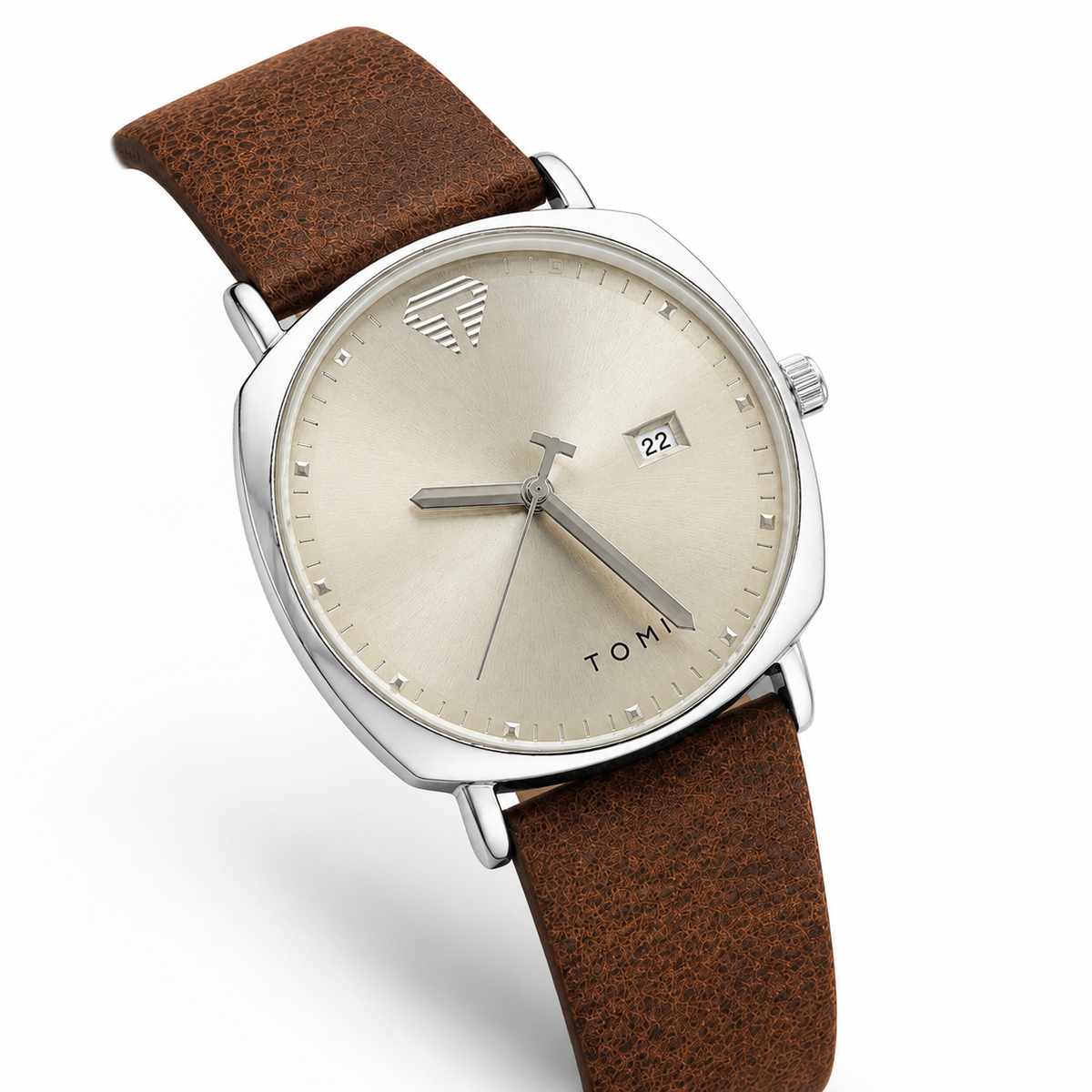 Tomi Brown Grey Sleek Dial Watch