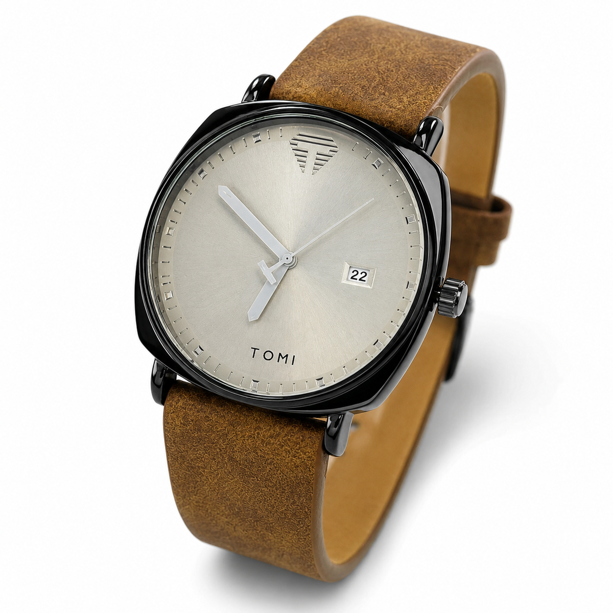 Tomi Brown Black Sleek Dial Watch