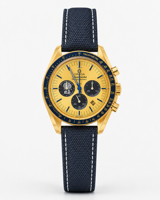 Omega 50th Anniversary Blue Gold Chronograph Watch