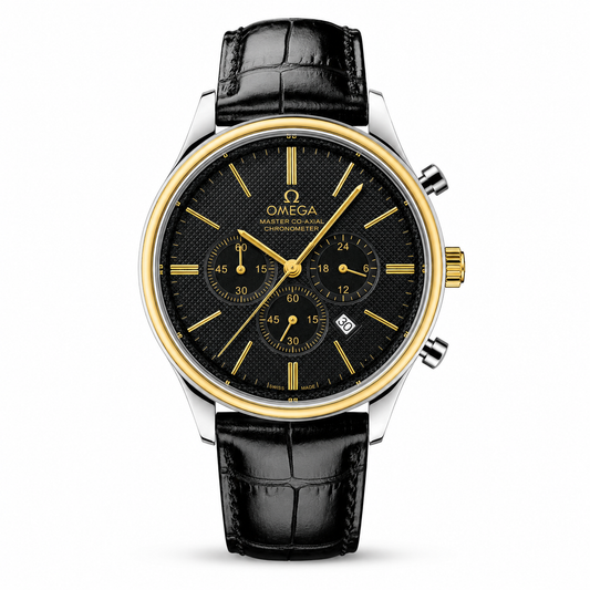 Master Co Axial Black Strapped Chronograph Dial Watch