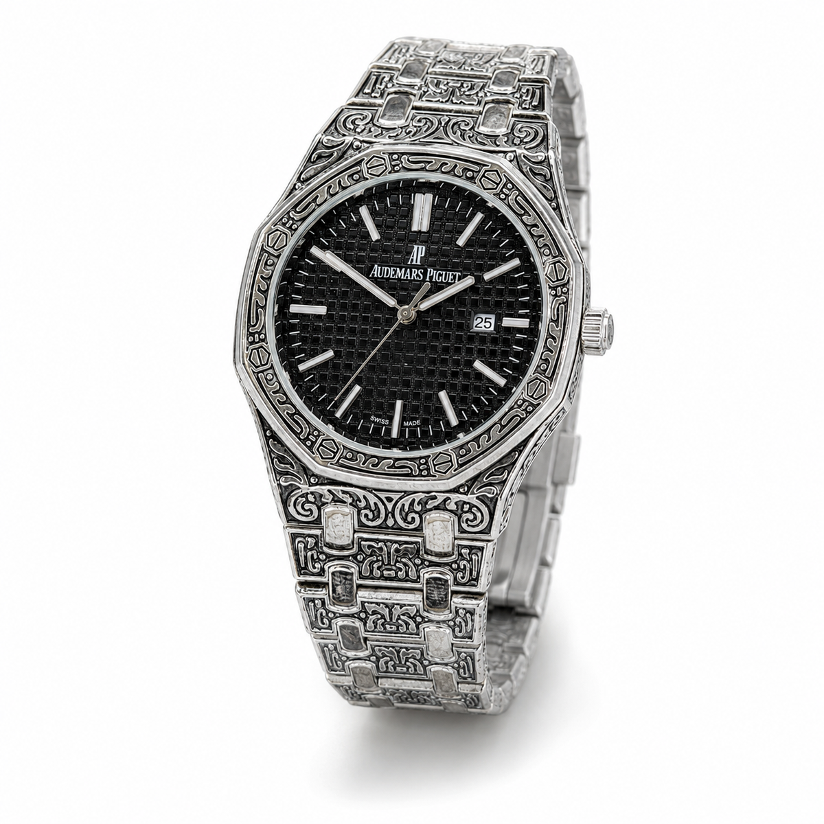 Calligraphic Silver Black AP Watch