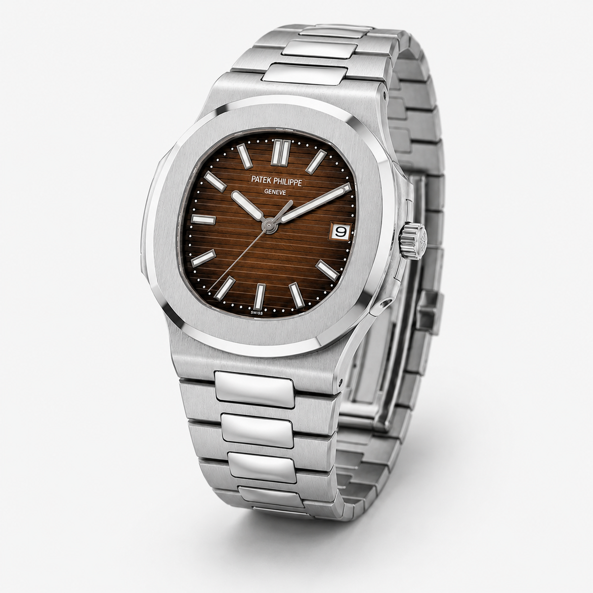 Silver Chocolate Automatic Nautilus Super Clone Watch