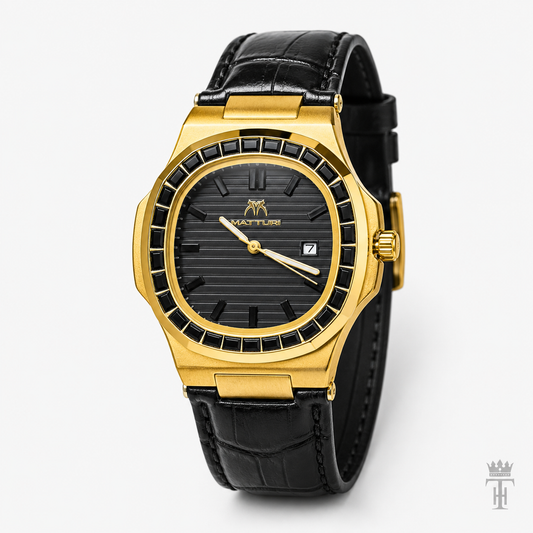 Matturi Black Gold Zircon Watch