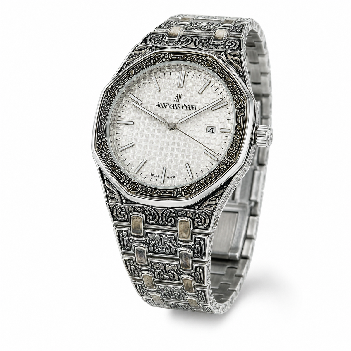 Calligraphic Silver White AP Watch