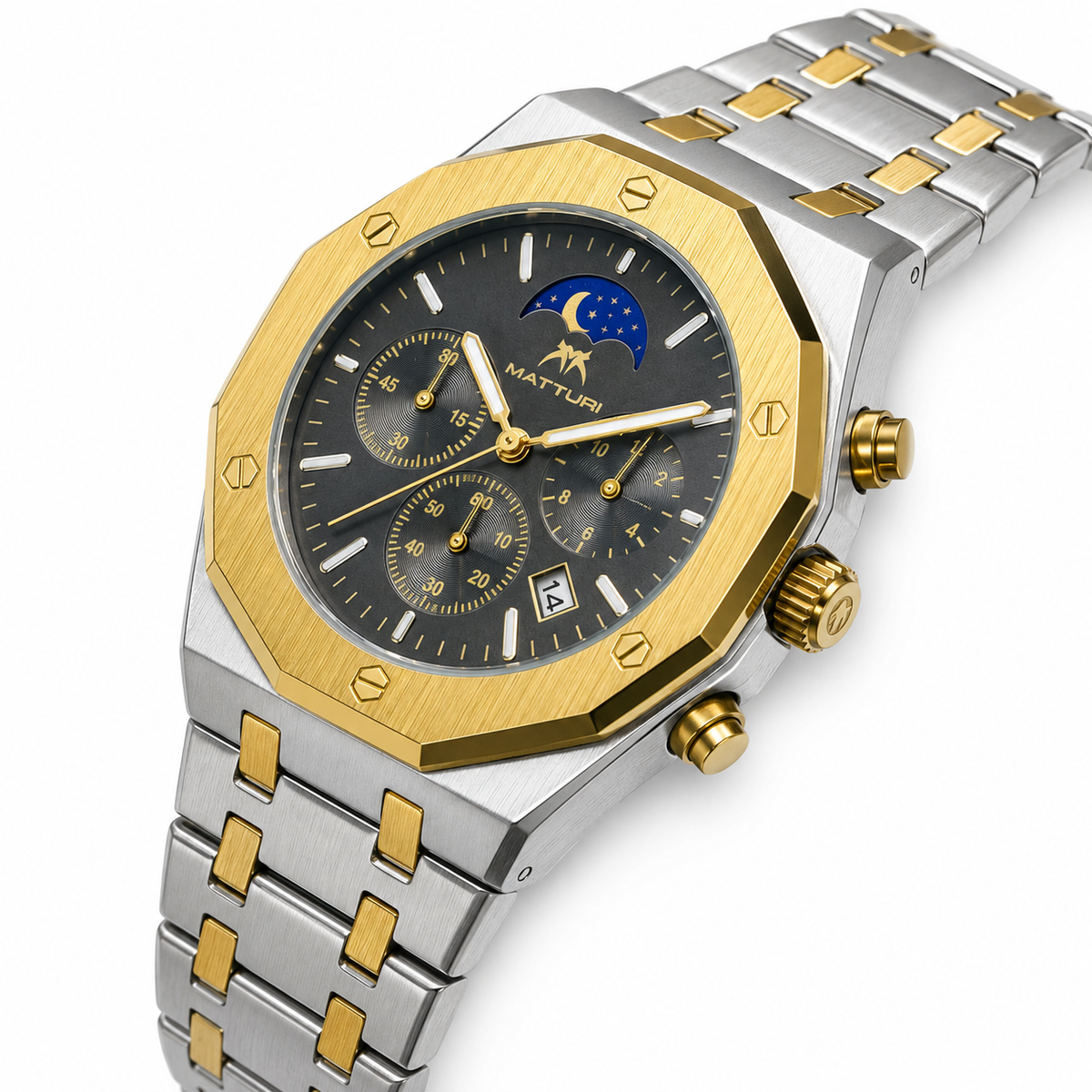 Royal Oak Two Tone Grey Chronograph Waterproof Watch