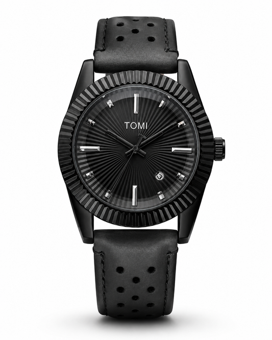 Tomi All Black Jaguar Dial Watch