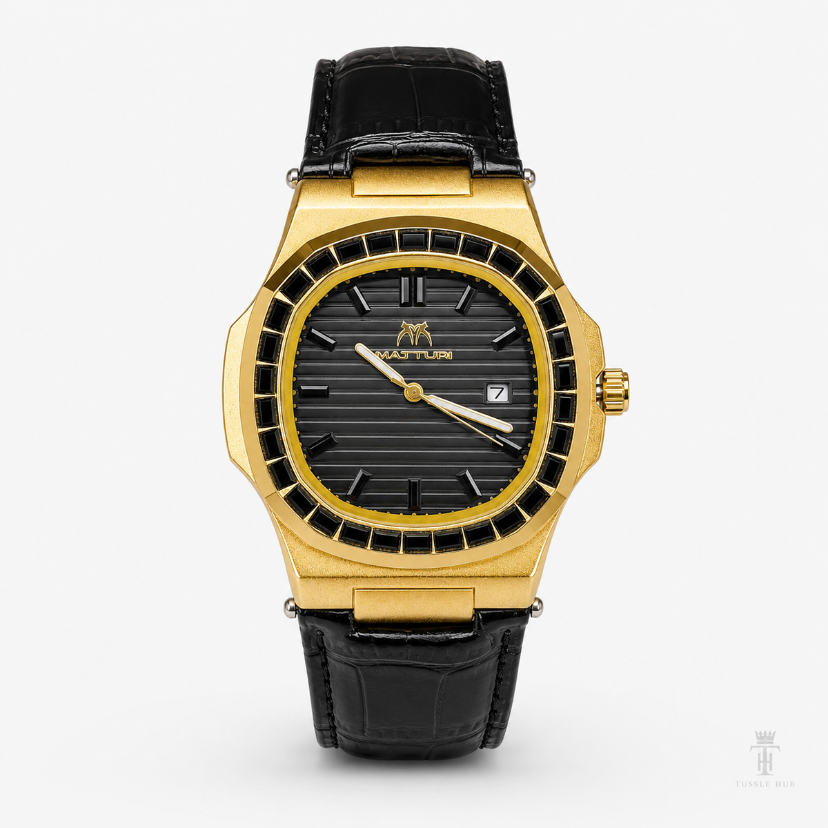 Matturi Black Gold Zircon Watch