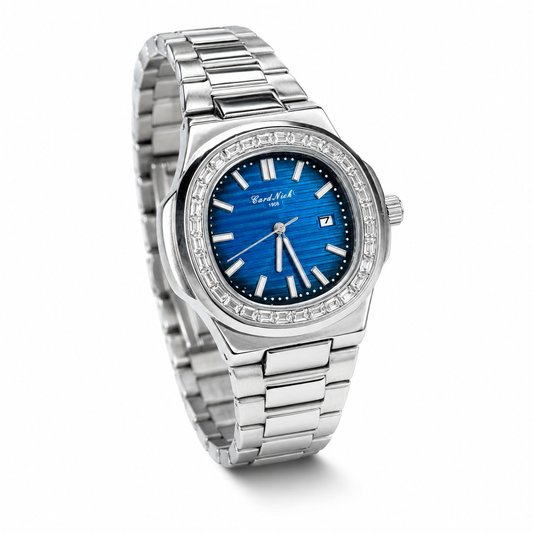Card Nick Nautilus Silver Ocean Gem Stone Watch