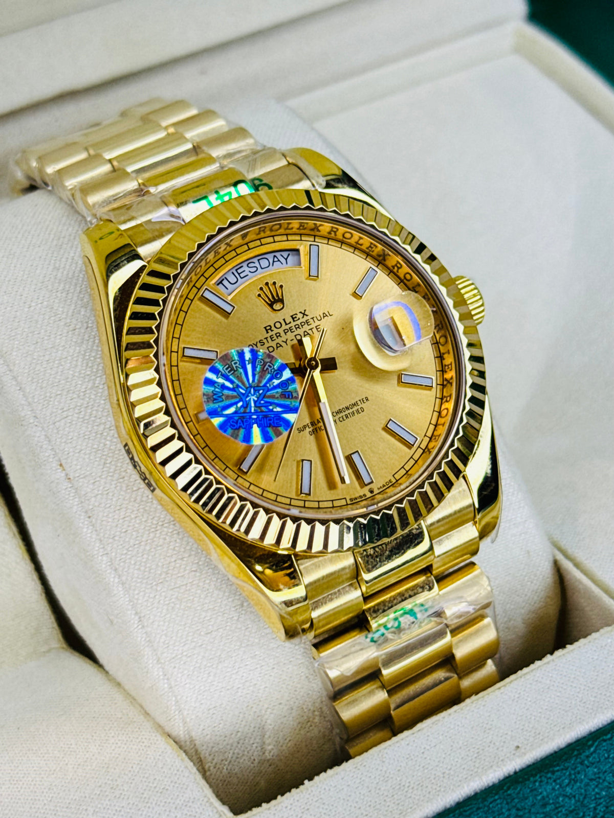 Day Date All Gold Dial Automatic Super Clone Watch