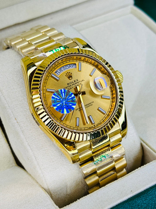 Day Date All Gold Dial Automatic Super Clone Watch